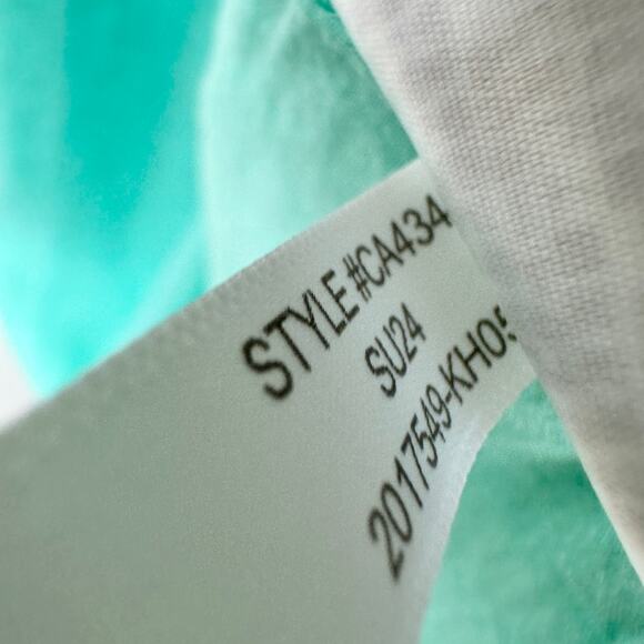 J.Crew Linen Blend Slip Midi Dress Mint Blue Slit Colorful Adjustable US 0 NWT - Picture 10 of 12